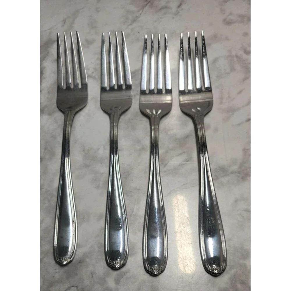 Lot of 11 Pfaltzgraff Vasa Dinner & Salad Forks Stainless Steel Flatware 18/0